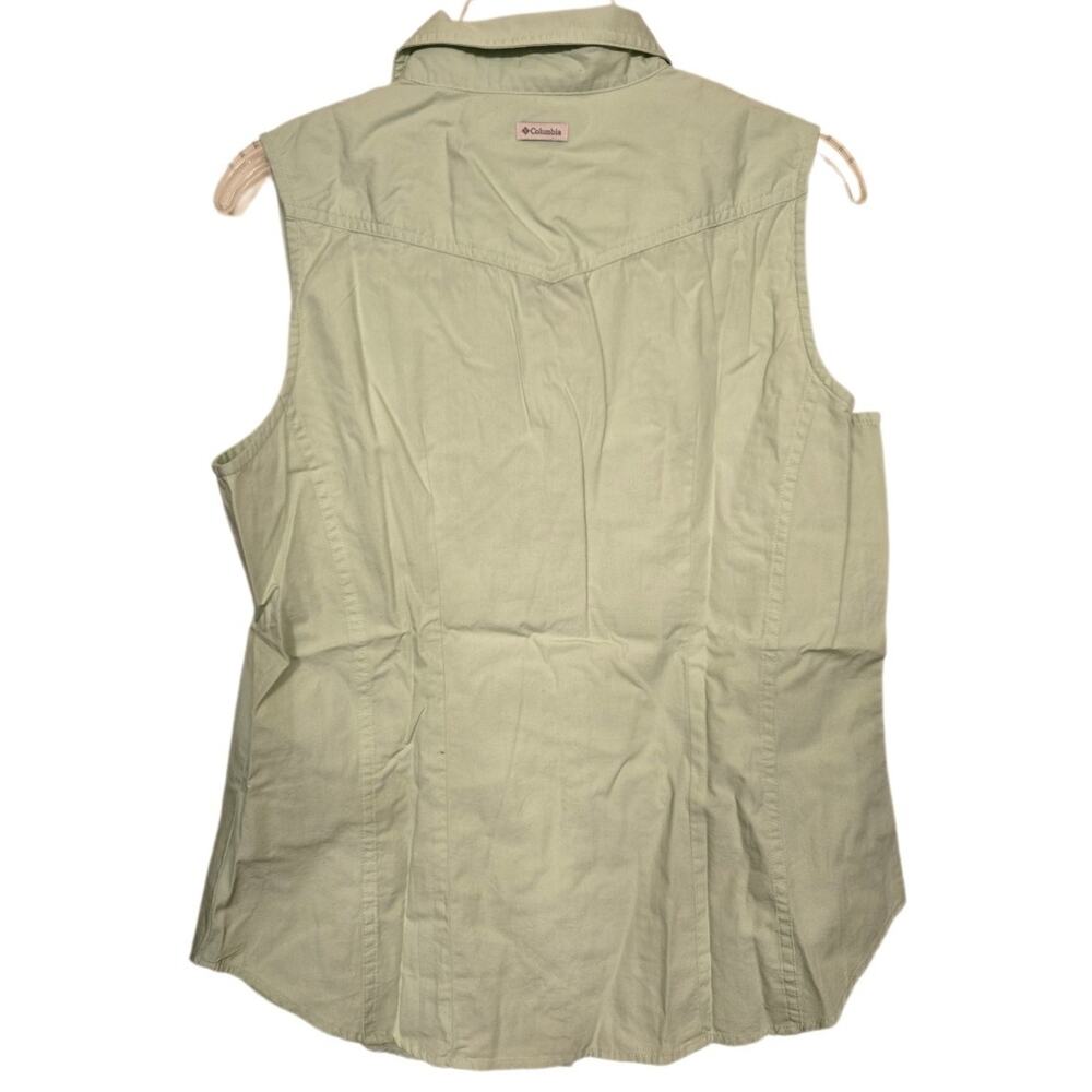 NWT Columbia Bayview Shirt Green Sleeveless Button Down Tank Women's L - NEW - Picture 7 of 9